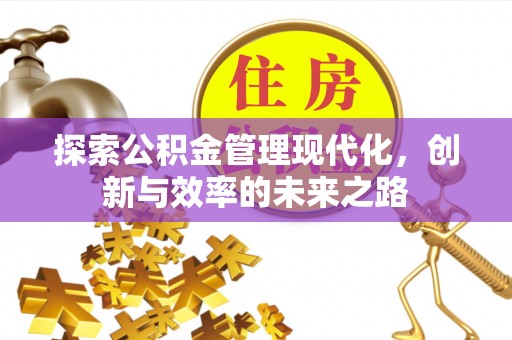 铜陵探索公积金管理现代化，创新与效率的未来之路